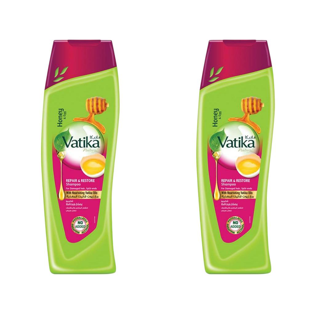 Shampoo Ripara e Ripristina Miele e Uovo Vatika Dabur per Capelli Danneggiati e Doppie Punte