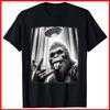 Sasquatch Selfie Big Foot Rock On UFO Alien Funny 0HJXK2 Black Cotton T-Shirt