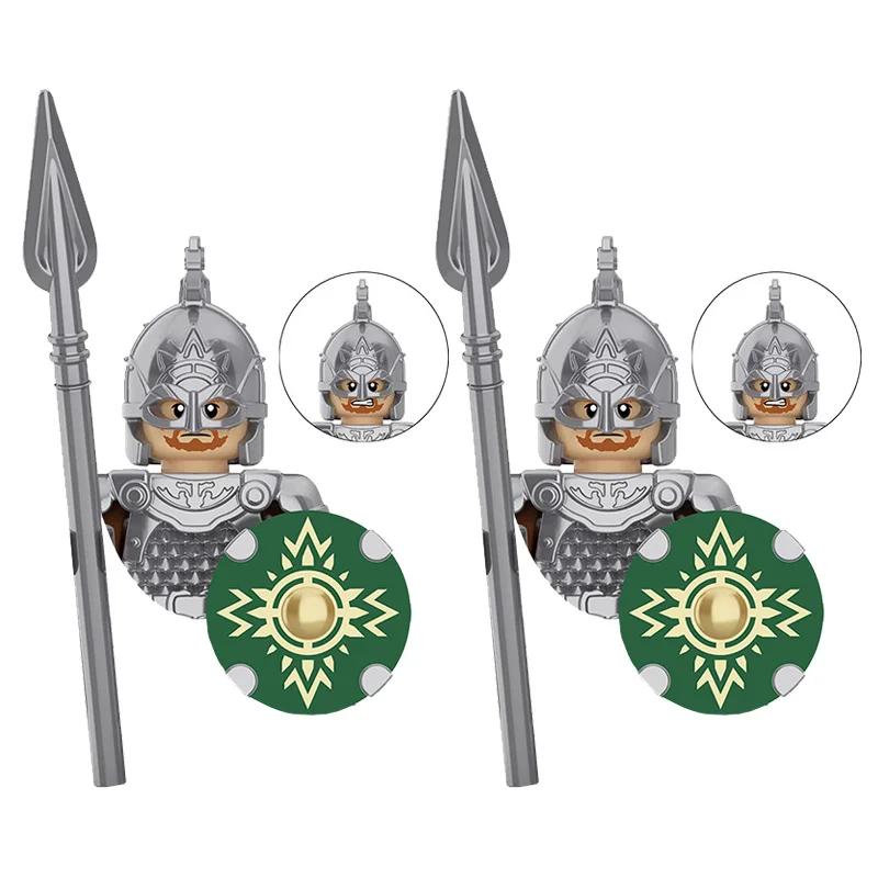 Średniowiecze Seria Władca Pierścieni Królewska Gwardia Rycerzy Lohan Starożytni Łucznicy Figurki Żołnierzy Klocki Zabawki dla Dzieci