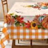 Thanksgiving Fall Pumpkins Maple Leaves Buffalo Plaid Tablecloths Autumn Orange Sunflower Table Cloth Kitchen Dining Table Decor
