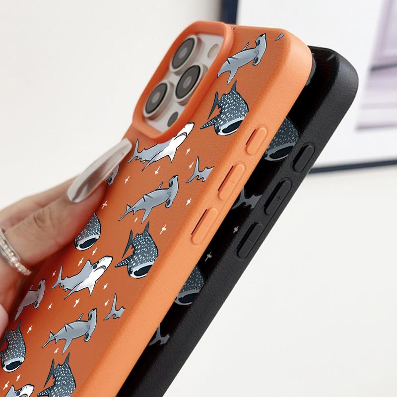 Shark Pattern Shockproof Phone Case For iPhone 16 16E 15 Pro Max 14 Pro 13 12 11 Matte TPU Soft Anti-Fall Bumper Cover