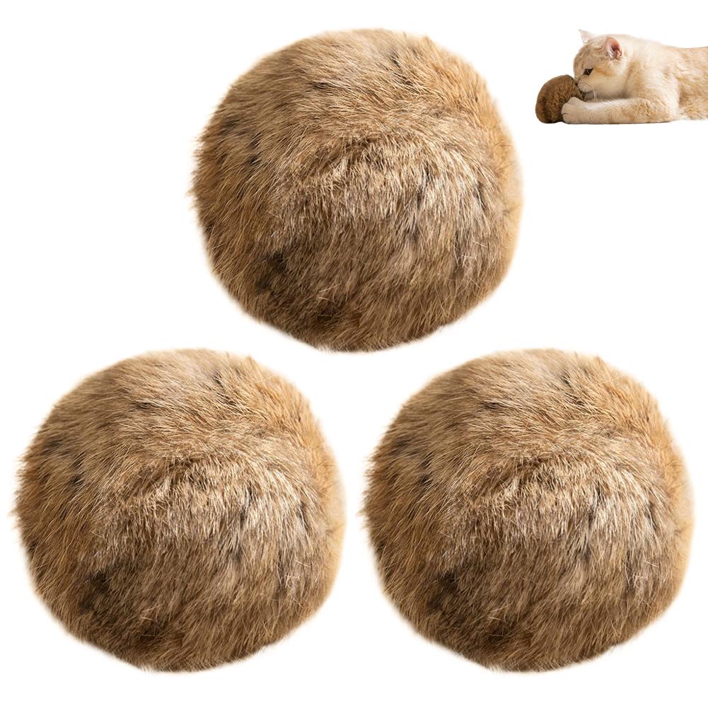 Cat Toy Rabbit Fur Ball Cat Self Fun Ball Soft Cat Dog Universal Toy Ball Interaction Increases Emotions Pet Toys