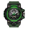 KXAITO Men's Waterproof Military Watch with Date Display, Tactical Functions, LED Alarm, and Stopwatch, 3169_Green 02, Large, with Strap