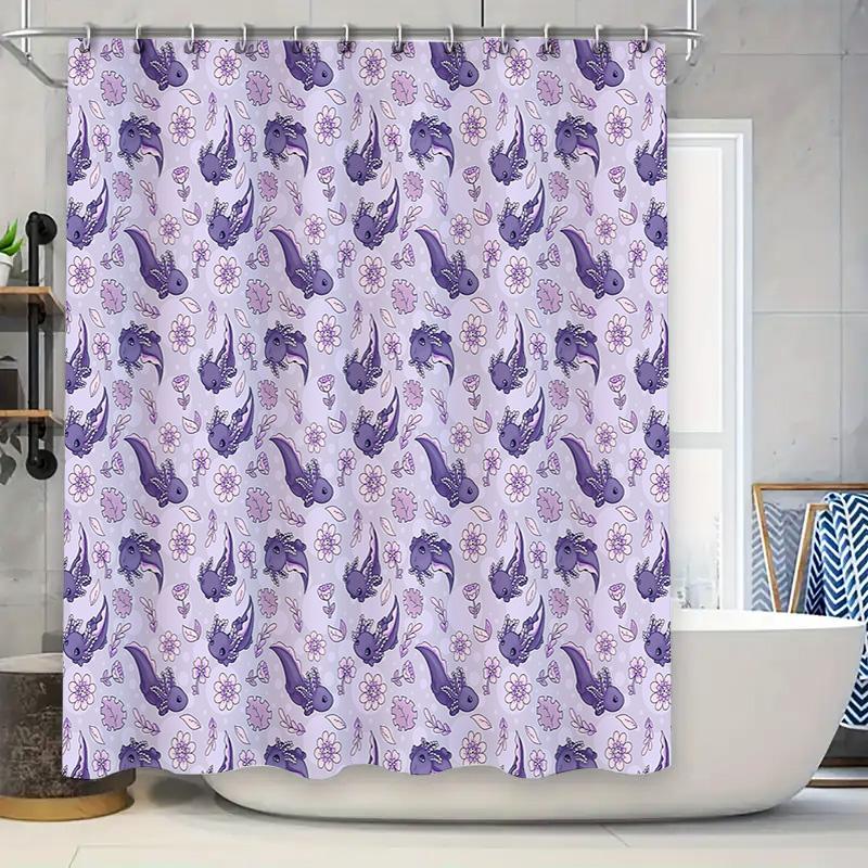 

Floral Shower Curtain Set Waterproof Vintage Flower Pattern Bathroom Decor Fabric Curtain Liner Backdrop Farmhouse Style W60H190(CM)-1 Pcs
