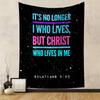 Bible Verse Galatians 2:20 Inspirational Quote Christian Faith Design Text Patterned Tapestry for Bedroom and Living Room Home Decor Sofas