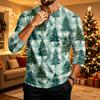 Men's Christmas Long Sleeve Shirt with Printed Design