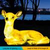 Luminous Fiberglass Sika Deer Sculpture for Garden Lawn Decoration