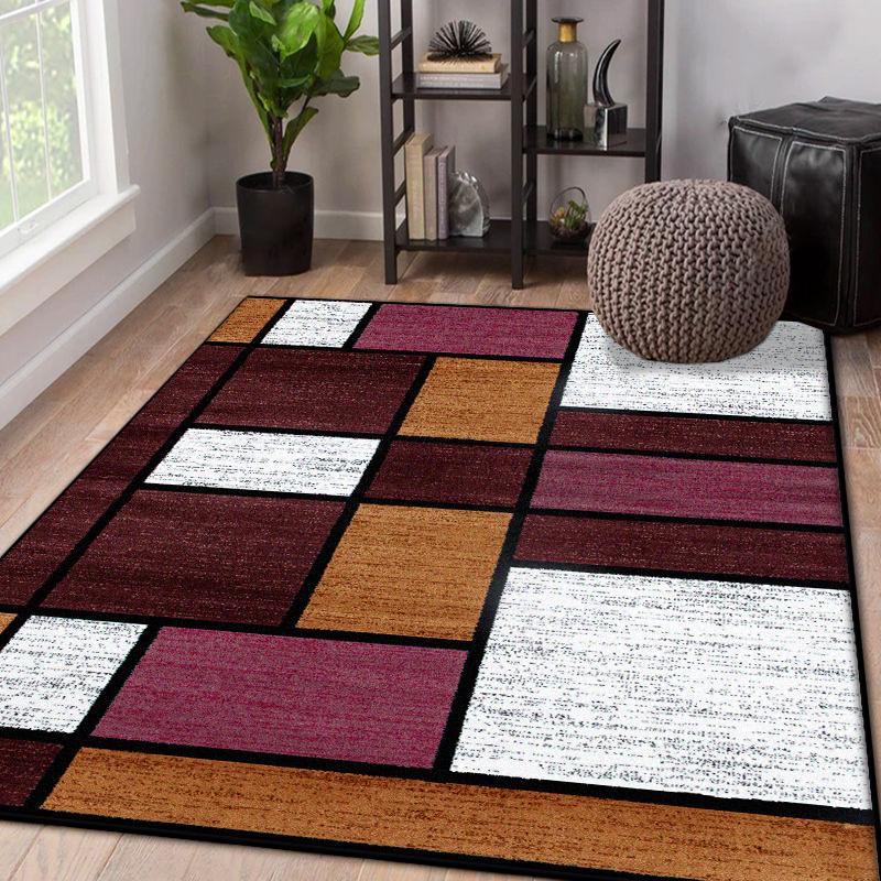 Nordic Geometric Living Room Carpet Abstract Home Decoration Large Area Antiskid Rugs Lounge Bedroom Fluffy Plush Floor Mat Soft