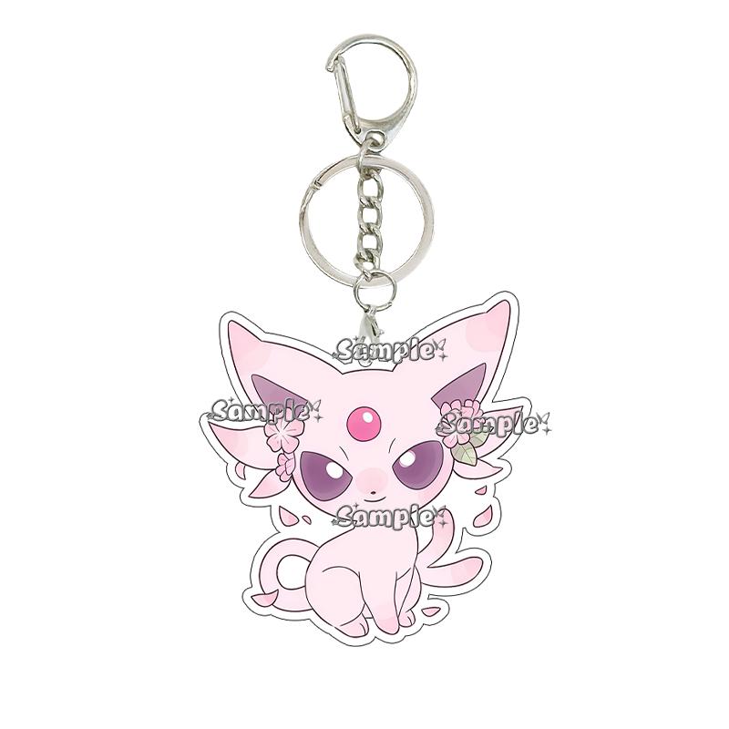 Anime Cartoon Umbreon Eevee Espeon Acrylic Keychain Key Chain Ring Backpack Charm Accessories Homemade Pendant Gift for Friends