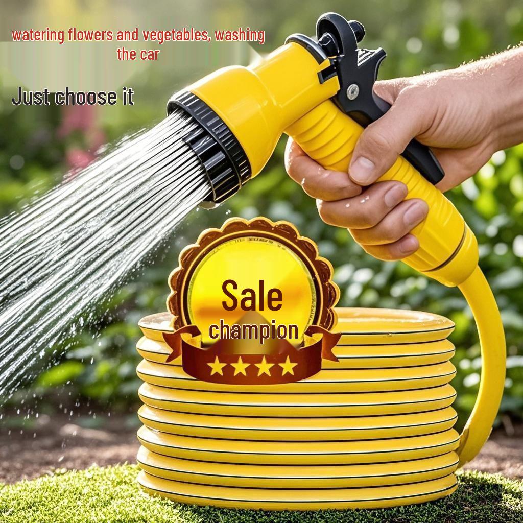 High-Pressure Soft Water Hose for Gardening, Car Washing, and Household Use - Flexible, Gardening, Explosion-Proof, 4-Point Thin Tube