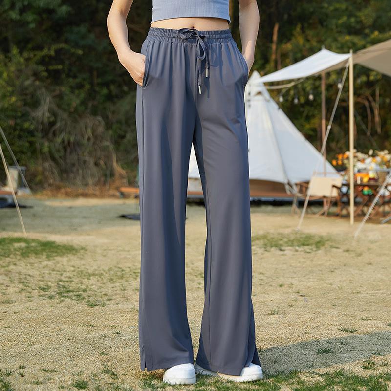 

Женские быстросохнущие брюки-палаццо из ледяного шелка для защиты от солнца Medium