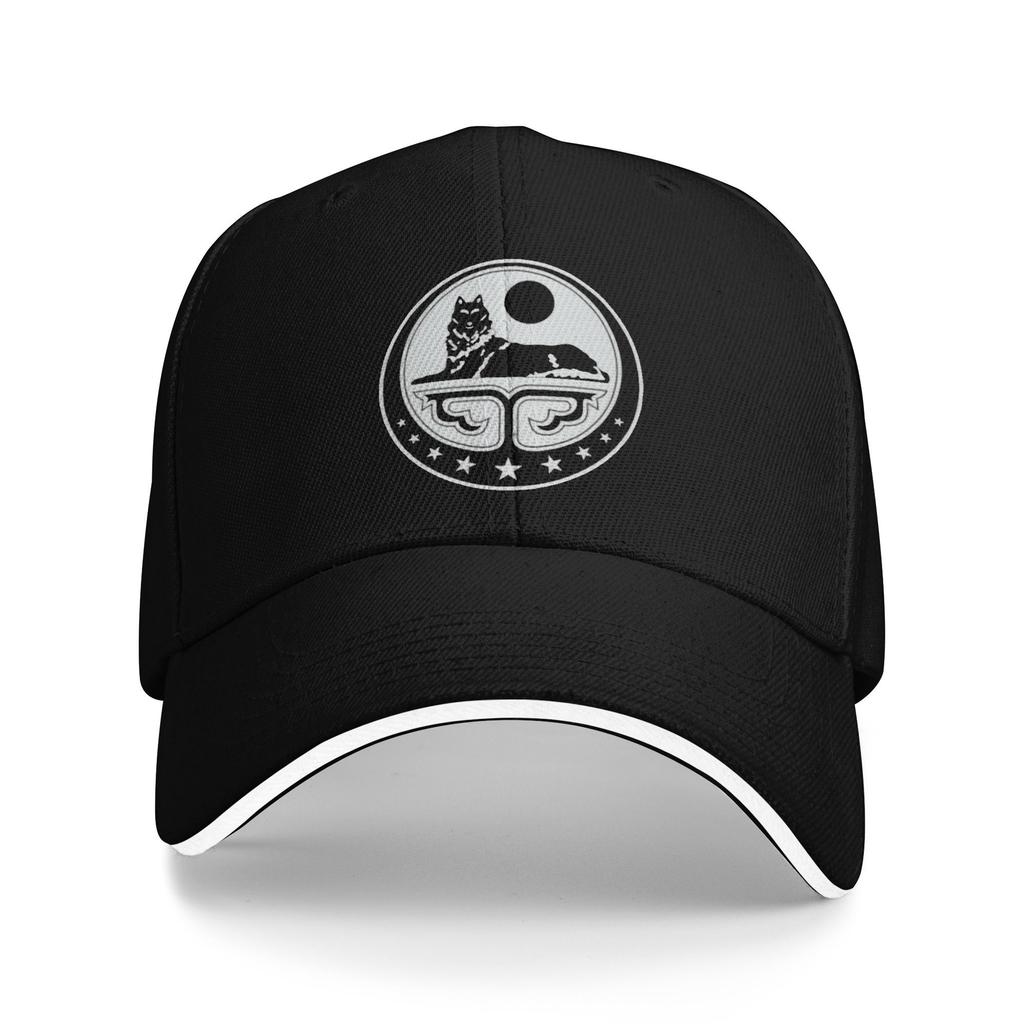 Black Ichkeria Wolf Chechnya Republic Camping Baseball Caps Mens Unisex Female Beach Sunscreen Hat Hip Hop Trucker Cap