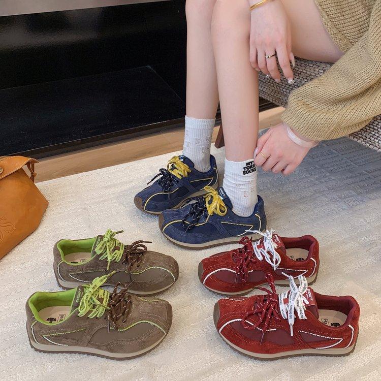 Zhou Yutong's same leather women's shoes jumping sugar retro red ballet training shoes inner height increase casual shoes pre-order