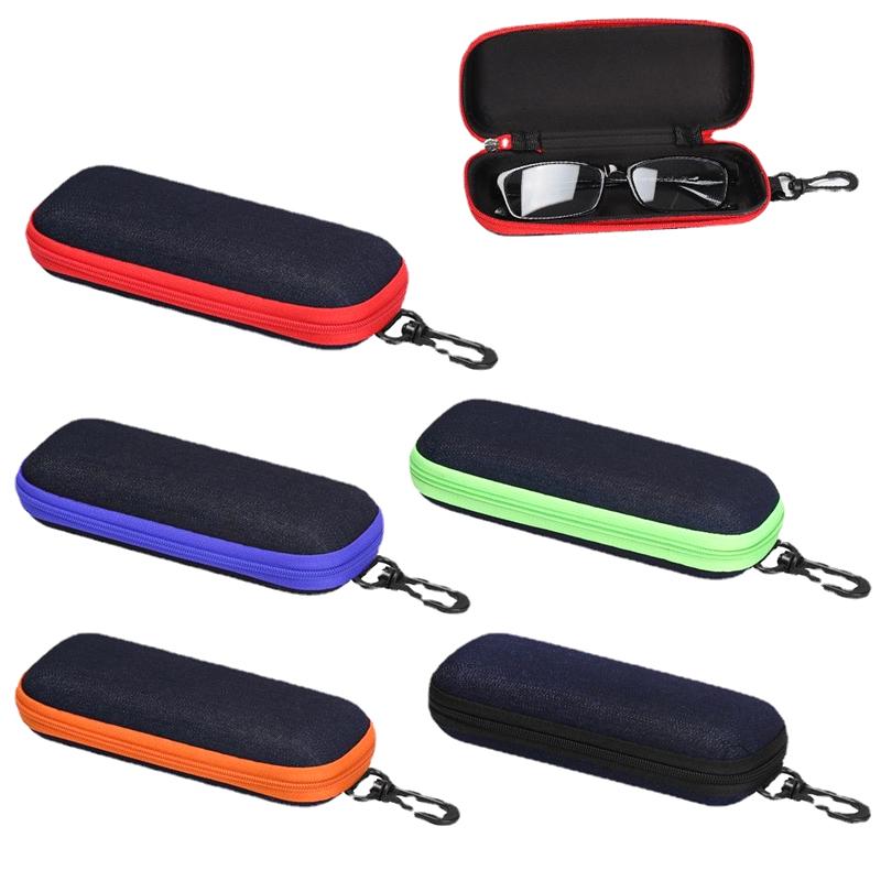 Denim Fabric Glasses Box Zipper Sunglasses Protection Container Eyeglasses Case Reading Glasses Organizer Carry Bag