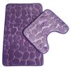 Colorful Pebbles Bath Mat And Pedestal Memory Foam Set Cozy Non-slip Bathroom Essentials