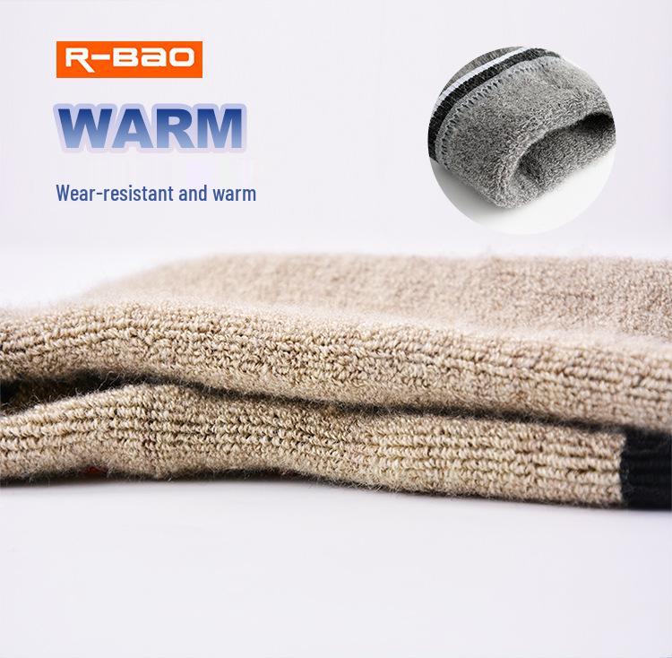 Unisex Mid-Calf Merino Wool Socks: Thickened, Warm, Full Terry for Winter Skiing, Hiking, and Mountaineering.