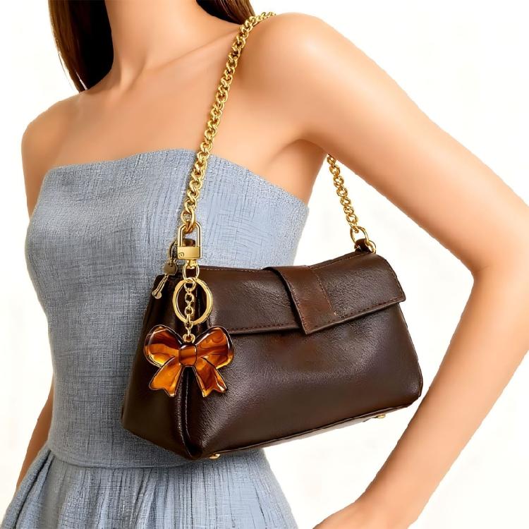 Fashionable Colorful Heart Shape Bowknot Keychain Ornament Trendy Accessories Gift Suitable For Women And Girls