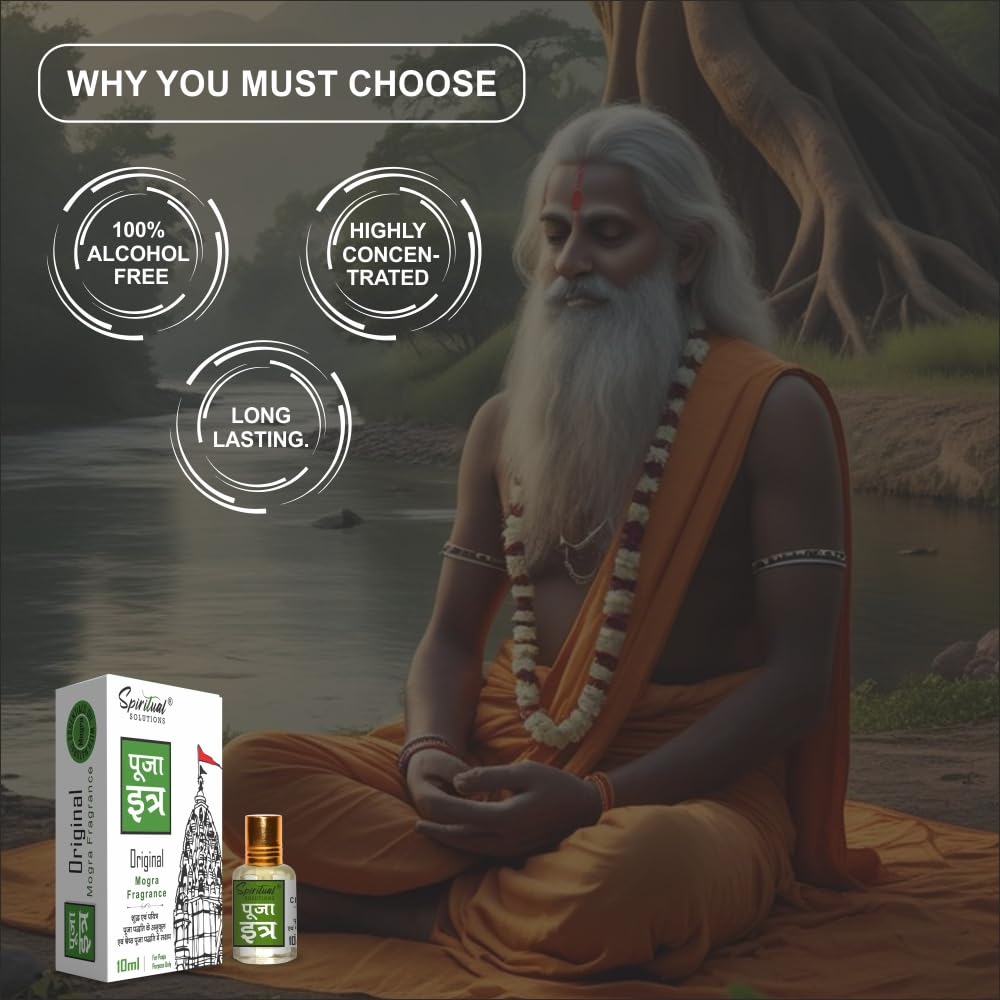 Pooja Itra Mogra 10 ML | Premium Pooja Itra for Home and Mandir | Pure and Natural Fragrances for Worship