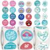 500-Roll 3.8cm Floral Thank You Stickers: Round Adhesive Labels for Gift Wrapping & Sealing
