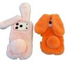 Cute Rabbit Plush Long Ears Suitable for iPhone 17 Pro Max Phone Case, iPhone 16 Solid Color, 15 Female, 14/13