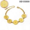 Elegant Gold-Plated Double-Layer Butterfly Bracelet with Diamonds, Fashionable Titanium Steel Jewelry for Women