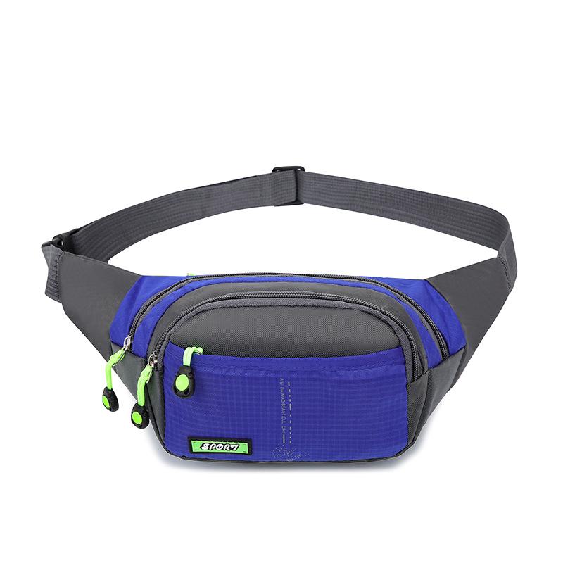 Men's Waist Bag Canvas Bag Large Capacity Water Ripple Chest Bag Sports Phone Bags Fashion Multi-functional Outdoor Waterproof Bum Bag