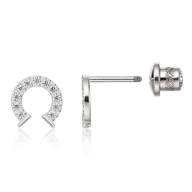 

Limerencia pure titanium earrings medical use Leaving the second piercing on titanium Compatible with metal allergies screw type earrings won t fall