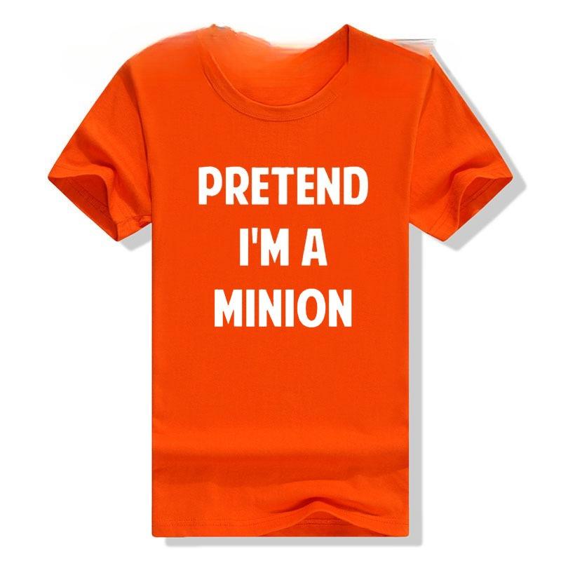 2026 New Unisex Pretend Im A Minion Graphic T Shirt Funny Halloween Costume Party Letter Print Fan Gift Streetwear Short Sleeve
