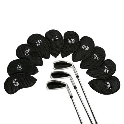 10Pcs Mesh Fabric Golf Iron Cover Iron Head Protect Covers Golf Wedges Headcover Golf Iron Club Covers with Big Numbers