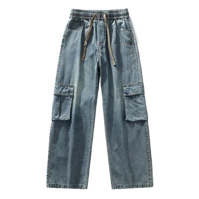New Spring and Summer Multi-pocket Work Jeans Men Straight Loose Large Size Men's Clothing