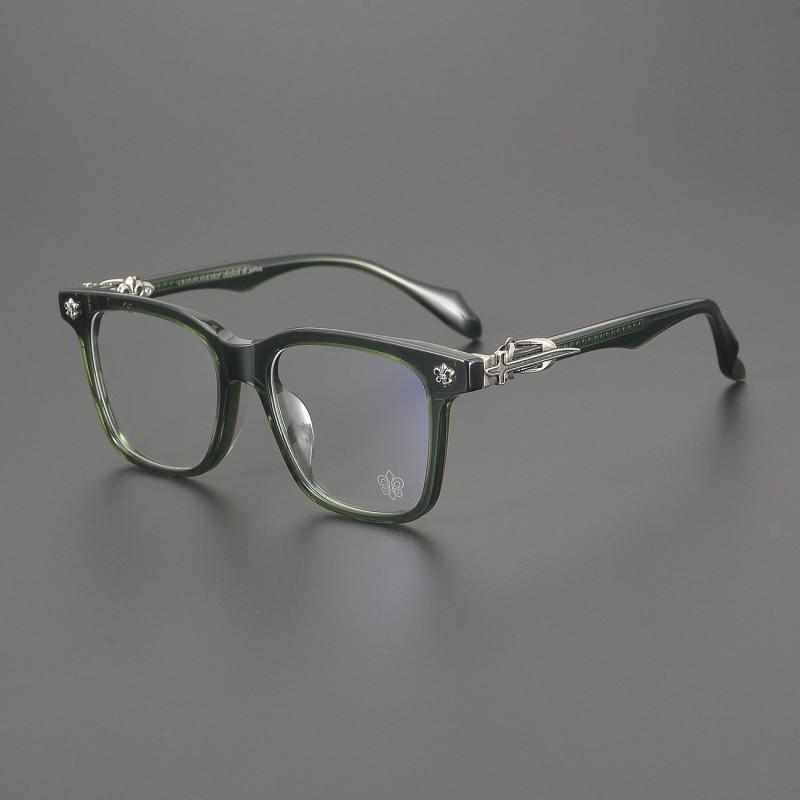 Vintage Handmade Square Eyeglasses Frame Men Women Large Face Blue Light Blocking Prescription Compatible
