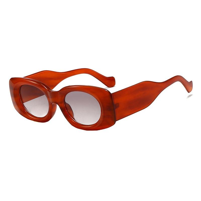 New Retro Square Simple Women Sunglasses Ins Fashionable Thick Frame Green Leopard Print Punk Men Trend Uv400