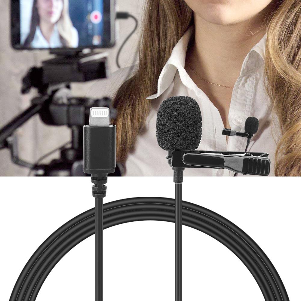 Clip On Collar Microphone Wired Microphone Suitable for iPhone Living Interview  High Quality