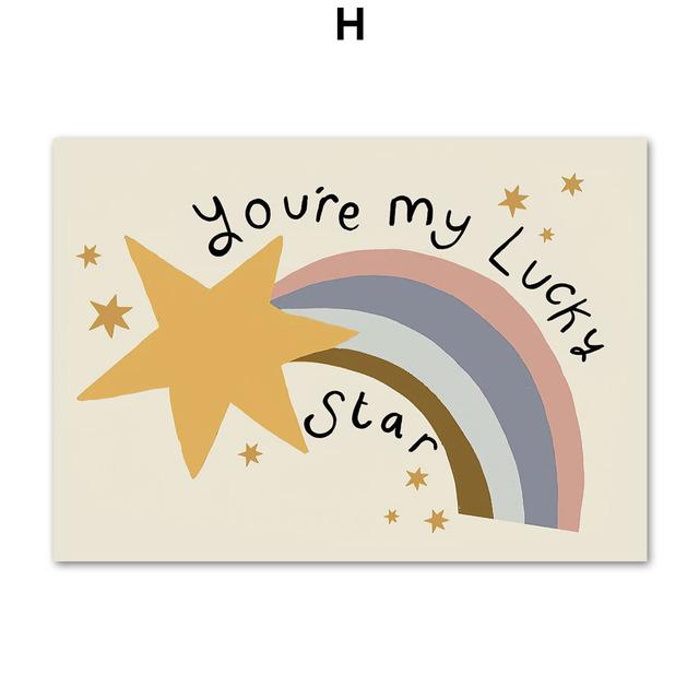 Léopard Lapin Ours Tigre Souris Arc-en-ciel Drôle Art Mural Toile Peinture Nordique Affiches Et Impressions Mur Photos Enfants Chambre Décor Sans Cadre