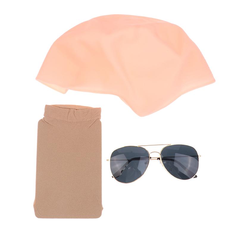 3 Pcs Bald Caps Set Bald Wig Hair Net For Wigs Halloween Costume Accessories Theater And Cosplay