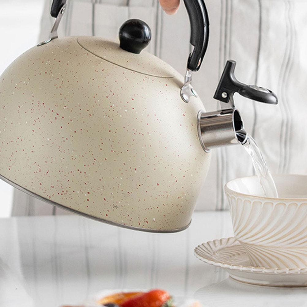 Stovetop Whistling Kettle 25L Stainless Steel Tea Pot for Gas Electric Induction Use Fast Heating Safe Boiling with Loud Whistle
