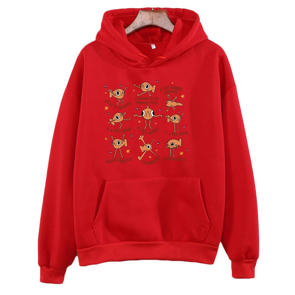 Le Poisson Steve Funny Fish Meme Hoodies Fashion Harajuku Humor Graphic Sweatshirts Men Women Oversized Casual Creative Pullover
