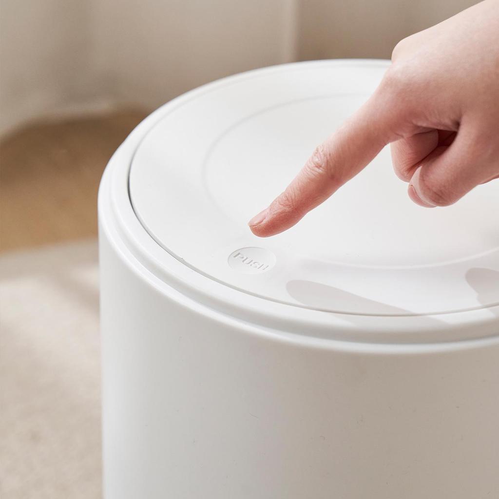 Pneumatischer Saugmülleimer mit großem Fassungsvermögen - Druck-zum-Öffnen Abfalleimer für Badezimmer & Wohnzimmer