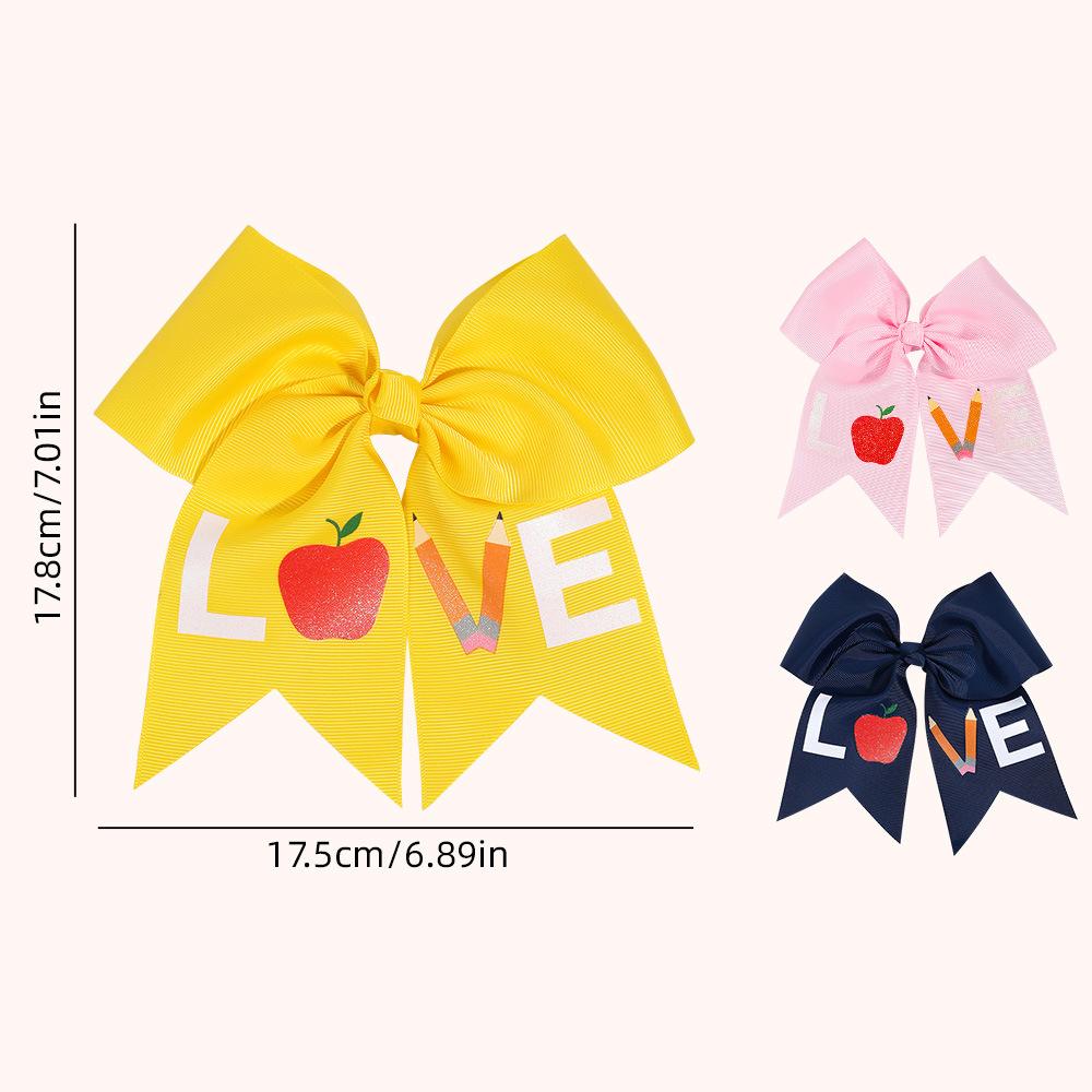 2Pcs New Children's Big Bow Clip Headdress Print Pattern Hair Clip Thread Streamer Hair Accessories Girl Gift