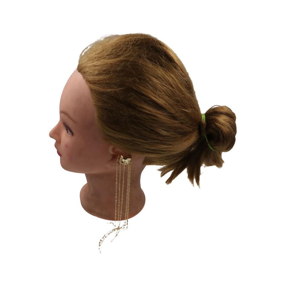 Fashion C-shaped Earrings Zinc Zinc Alloy Ear Cuff Without Piercing C-shaped Tassel Long Ear Clip  Girl