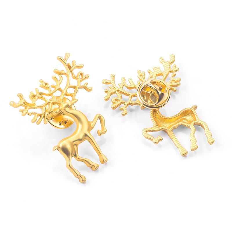 Christmas Gift Brooch Temperament Matte Matte Elk Art Brooch Women's Clothing Manufacturer Sales Spille Donna