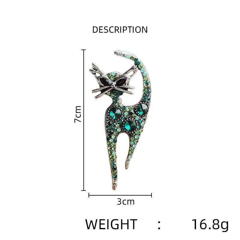 Vintage Cute Kitten Cat Brooches for Women Elegant Cat Pet Animal Brooch Lapel Pins Men Suit Clothes Accessories Birthday Gift