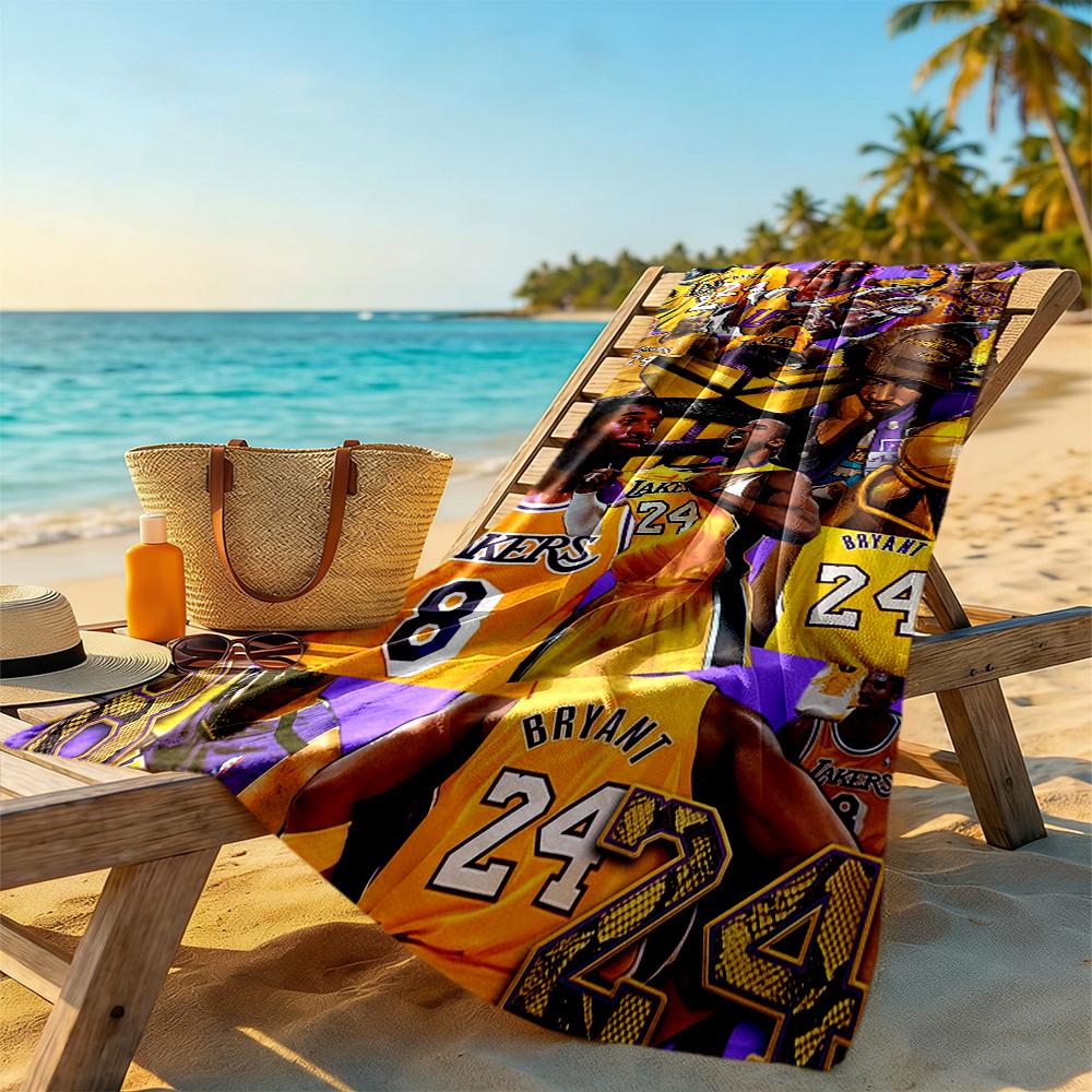 Kobe Personalized Name Beach Towel Quickdry Soft Microfiber For Beach Bathroom Outdoor Swimming Pool Camping Picnic Yoga Diving Vacation Accessories