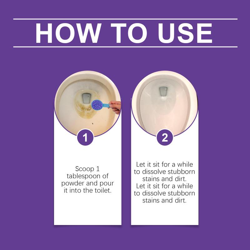 Toilet Cleaning Powder Strong Deodorizing Power Long Lasting Fresh Scent Effective Stain Remover for Home Bathroom