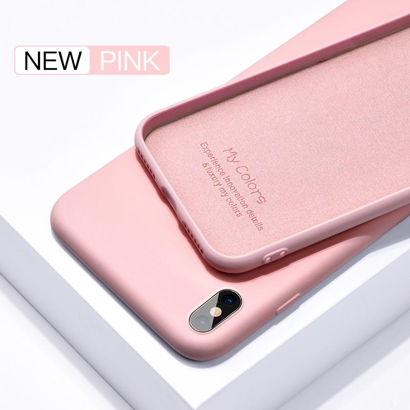 Liquid Silicone Case For iPhone 16 15 14 13 12 11 Soft Candy Cover For iPhone X XS Max XR SE Thin Shockprooof Funda