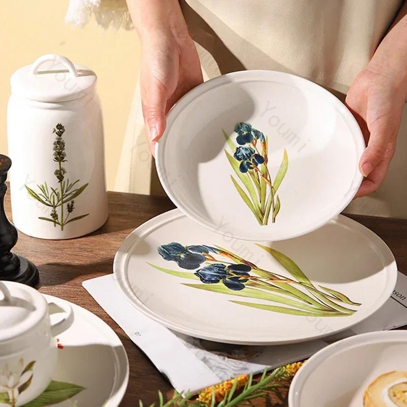 Kreative Blumen Keramikplatte Modischer exquisiter Vorratsbehälter Köstliche Gerichte Speiseteller Einzigartiges Haushaltsgeschirr