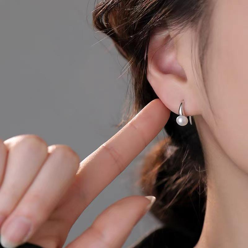 925 Sterling Silver Pearl Stud Earrings - 2025 New Style High-End Jewelry for Women