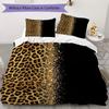 Leopard Print Pattern Bedding Uilt Set Uilt Cover Pillowcase Home Decoration Birthday Gift (1 * Duvet Cover + 2 * Pillowcase  Without Core)17