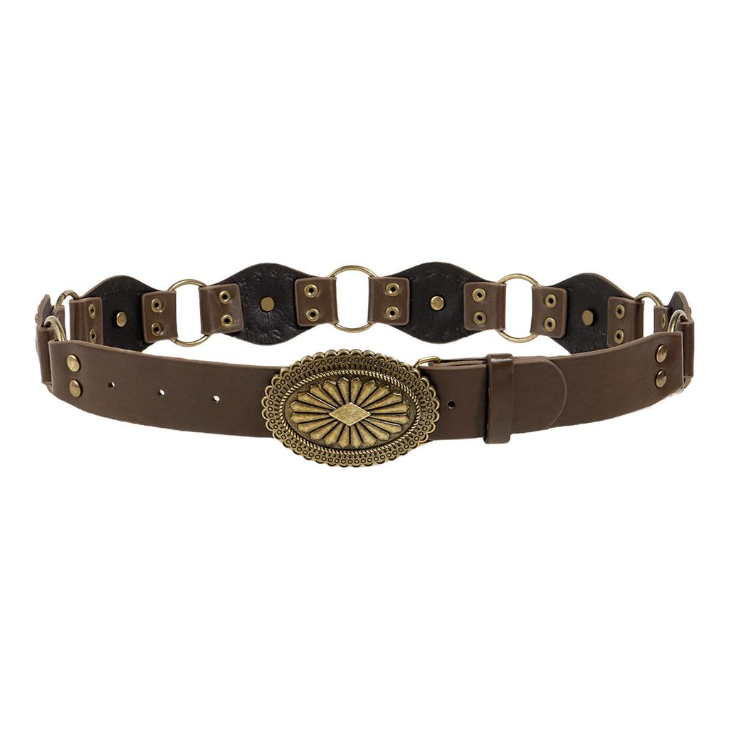 Heart Buckle Waist Belt Punk Chain Heavy Duty Grunge Buckle Modern Waistband Waist Chain Studded Belt