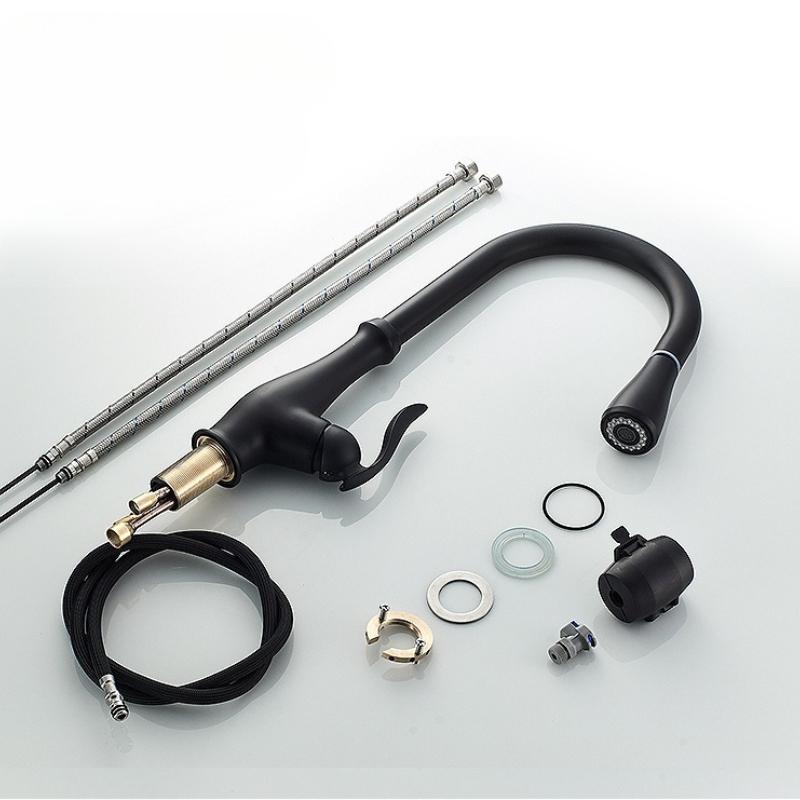 Black Kitchen Faucets Pull Out Kitchen Sink Mixer Tap Single Lever Water Mixer Tap Crane For Kitchen 360 Rotation Mixer